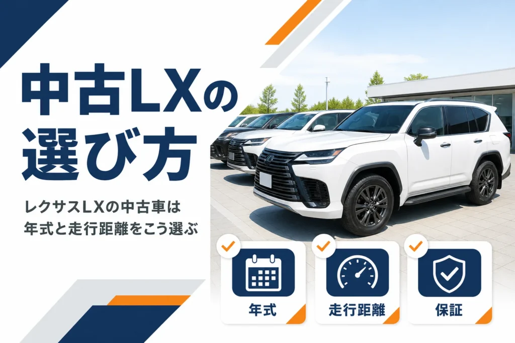 レクサスLXの中古車の選び方を解説する記事のアイキャッチ