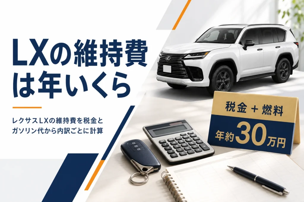 レクサスLXの年間の維持費を内訳ごとに解説する記事のアイキャッチ