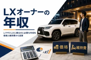 レクサスLXに乗っている人の年収とイメージを解説する記事のアイキャッチ