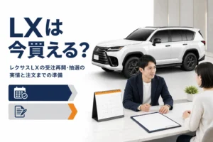 レクサスLXの受注再開と注文できるかを解説する記事のアイキャッチ