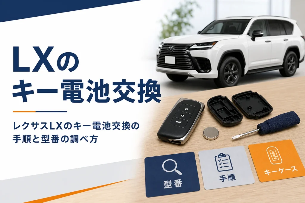 レクサスLXのスマートキーの電池交換を解説する記事のアイキャッチ
