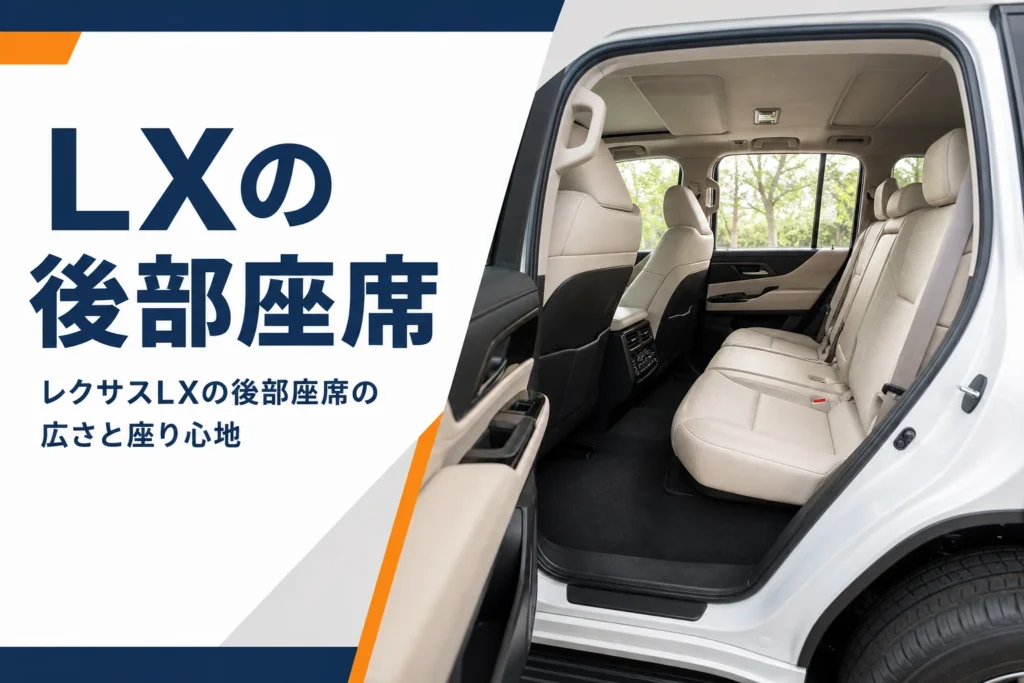 レクサスLXの後部座席の広さを紹介するアイキャッチ