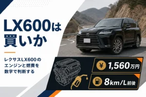 レクサスLX600のエンジンと燃費、価格を解説する記事のアイキャッチ