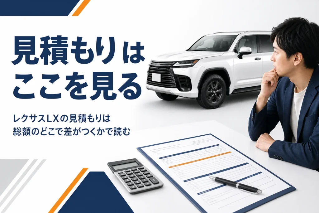 レクサスLXの見積もりの見方を解説する記事のアイキャッチ