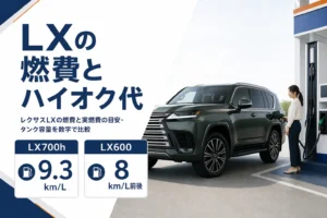 レクサスLXの燃費とハイオク代、タンク容量を解説する記事のアイキャッチ