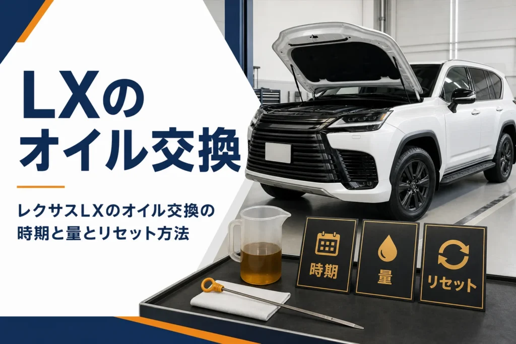 レクサスLXのオイル交換の時期と量を解説する記事のアイキャッチ
