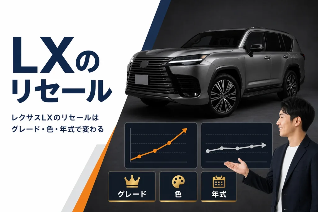 レクサスLXのリセールバリューの見方を表したアイキャッチ