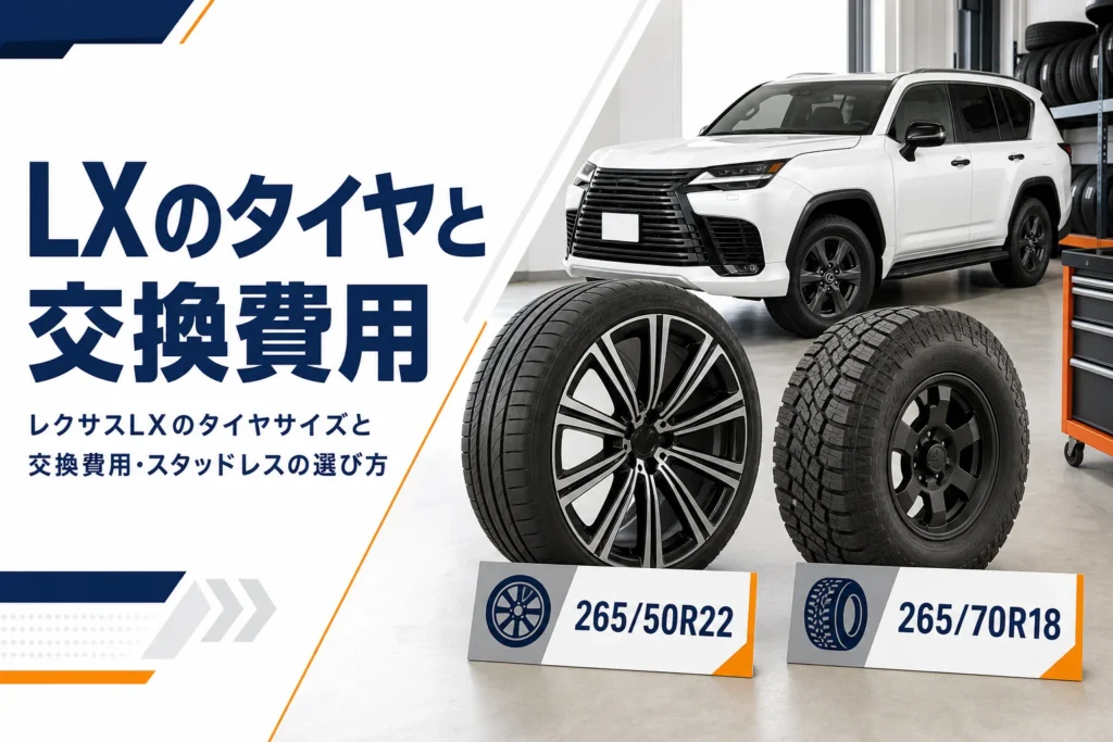 レクサスLXのタイヤサイズと交換費用を解説する記事のアイキャッチ