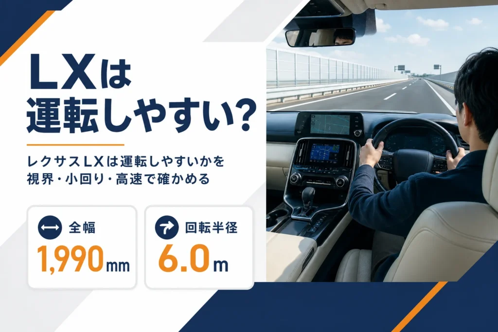 レクサスLXの運転しやすさを視界・小回り・高速道路で解説する記事のアイキャッチ