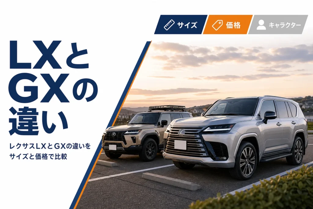 レクサスLXとGXの違いをサイズ・価格・キャラクターで比べる記事のアイキャッチ