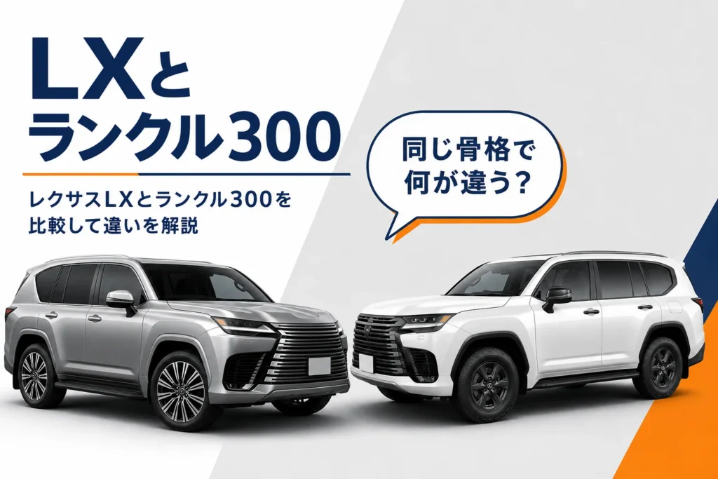 レクサスLXとランドクルーザー300の違いを比べる記事のアイキャッチ