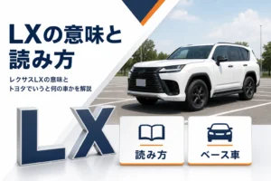 レクサスLXの名前の意味と読み方を解説する記事のアイキャッチ